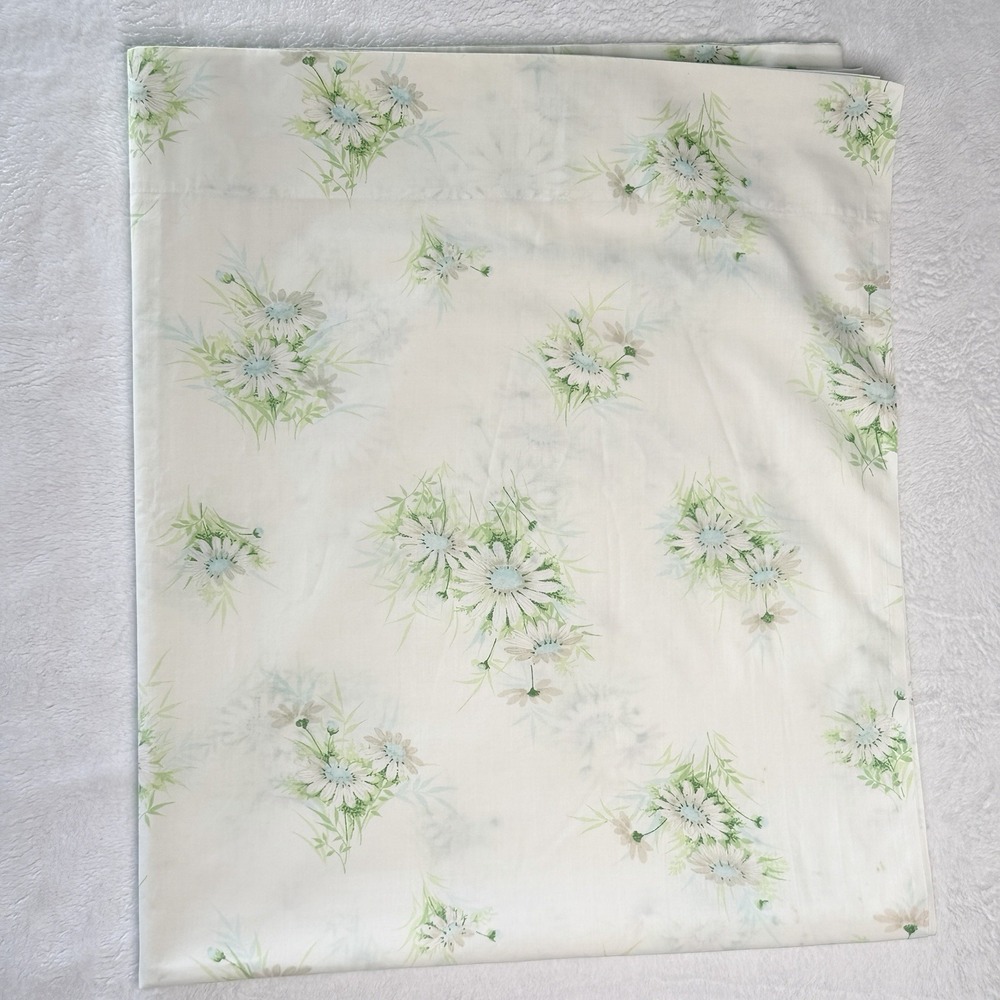VTG Springmaid Double Flat Sheet Daisy Floral 81x104 Pastel Cottagecore USA Made